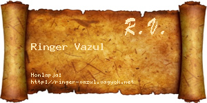 Ringer Vazul névjegykártya